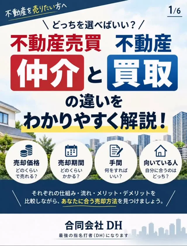 【不動産売却】仲介と買取、何が違う？